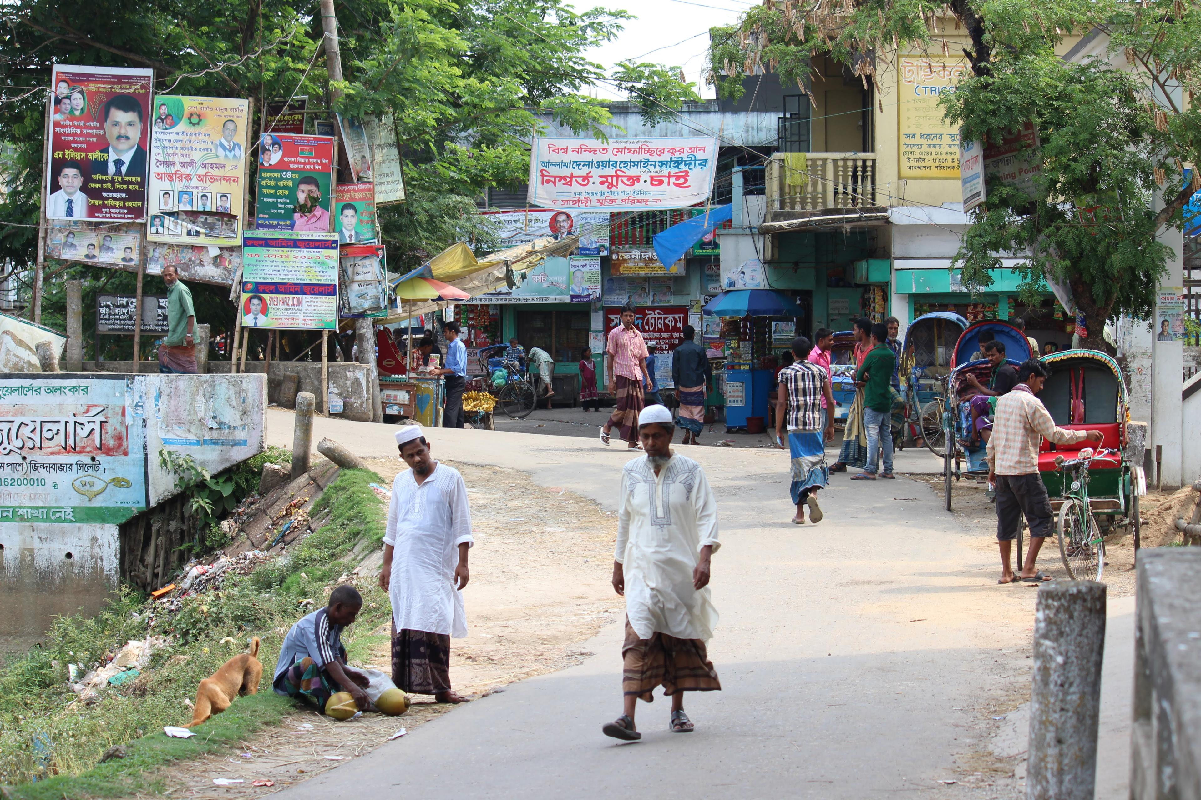 Local market with fresh produce